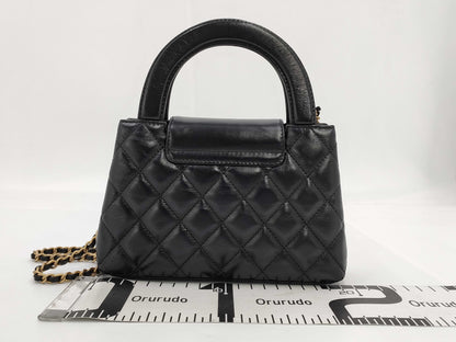 CHANEL Matelasse, Gold Hardware, 2-Way Handbag, Chain Shoulder Bag, W19cm, AS4416, Serial Number Plate, Black