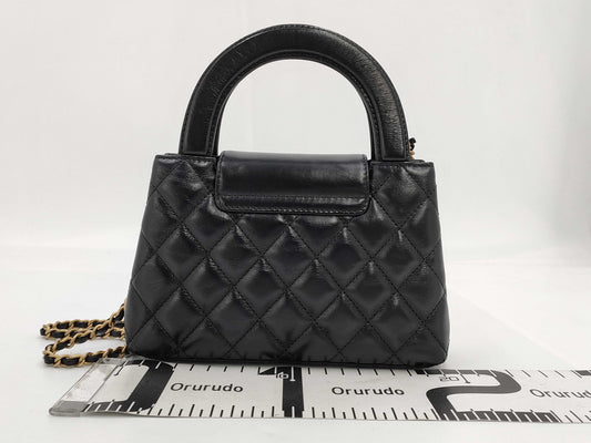 CHANEL Matelasse, Gold Hardware, 2-Way Handbag, Chain Shoulder Bag, W19cm, AS4416, Serial Number Plate, Black