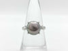 Black South Sea Pearl Ring, Approx. 11.2mm Diameter, PT900 Diamond, 8.0g 