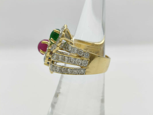 R1.17ct S1.00ct E0.60ct D2.42ct K18 12.6g Ring 