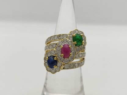 R1.17ct S1.00ct E0.60ct D2.42ct K18 12.6g Ring 