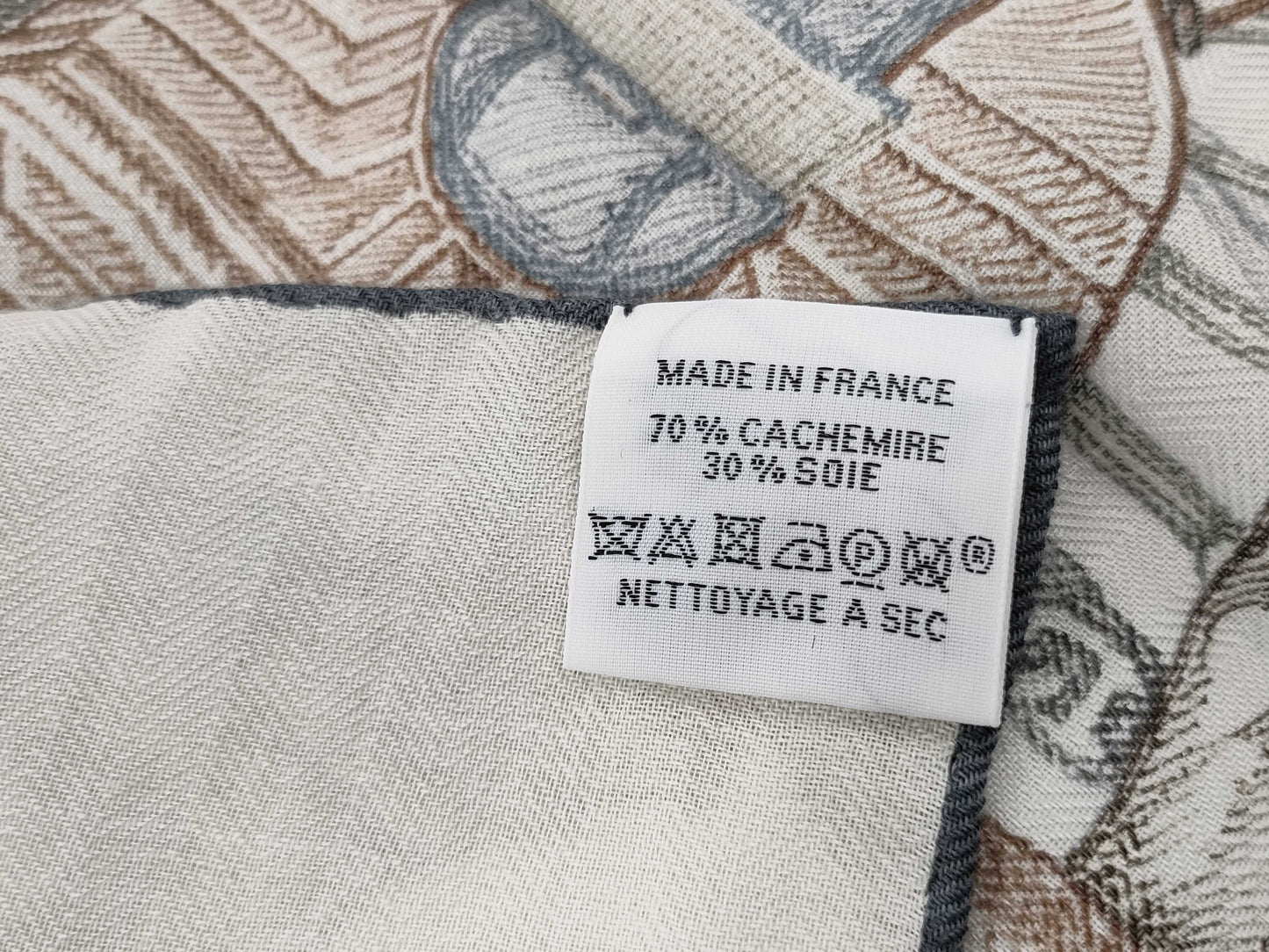 HERMES Carre Jean Cashmere Silk Large Shawl with Hermes World Illustrations and Other Accessories