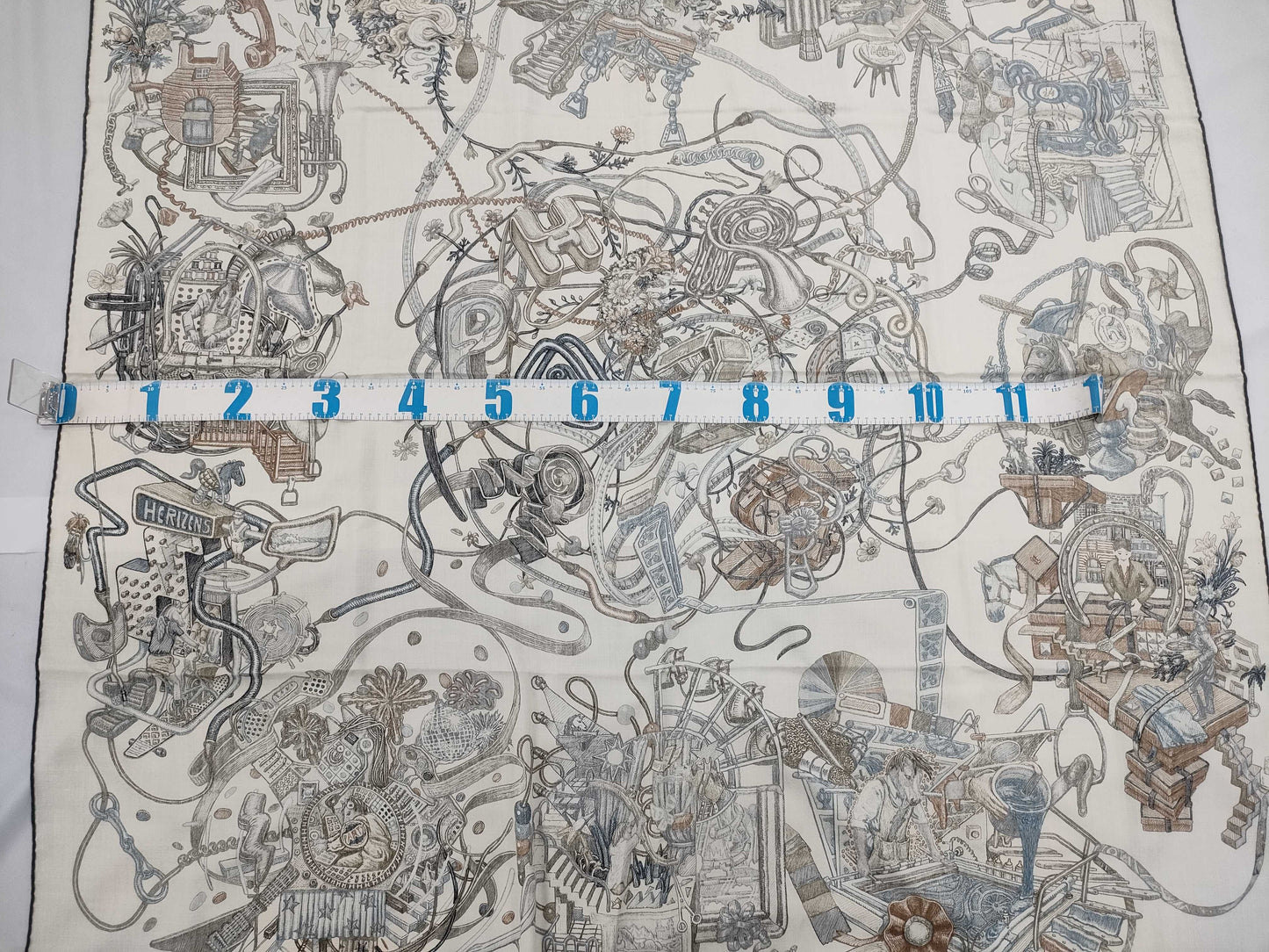 HERMES Carre Jean Cashmere Silk Large Shawl with Hermes World Illustrations and Other Accessories