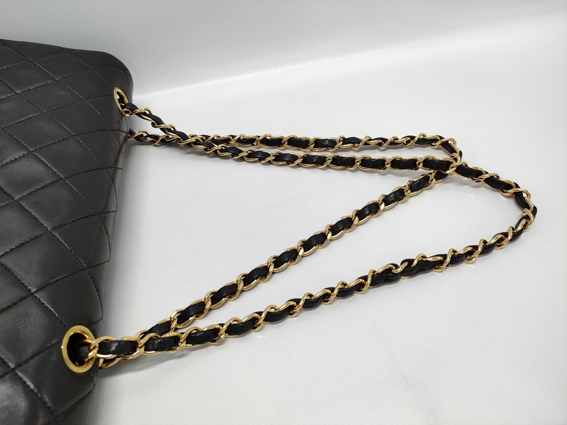 CHANEL Double Flap Matelasse Black Shoulder Bag