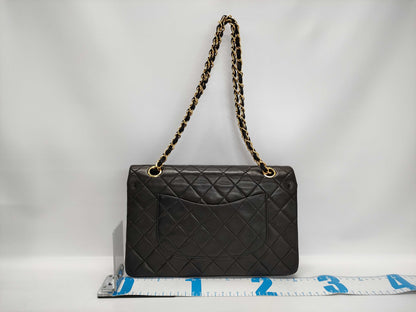CHANEL Double Flap Matelasse Black Shoulder Bag