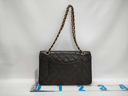 CHANEL Double Flap Matelasse Black Shoulder Bag
