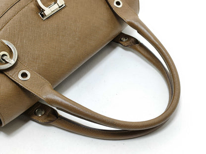 Salvatore Ferragamo Gancini Salvatore FerragamoSALVATORE FERRAGAMO 21 5322 Gancini Handbag in Brown Silver AB-21 B