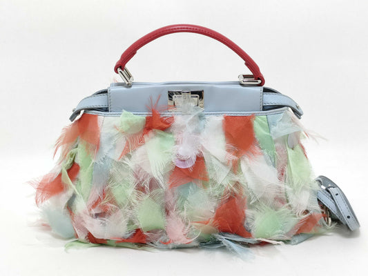 FENDI NetFendi Feather Peekaboo Handbag