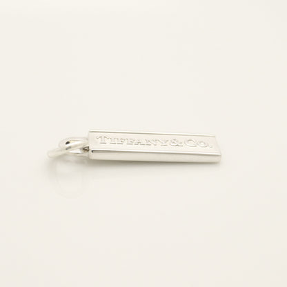Tiffany & Co. Logo Bar Plate Necklace Pendant in Sterling Silver , Weight: 5.03g