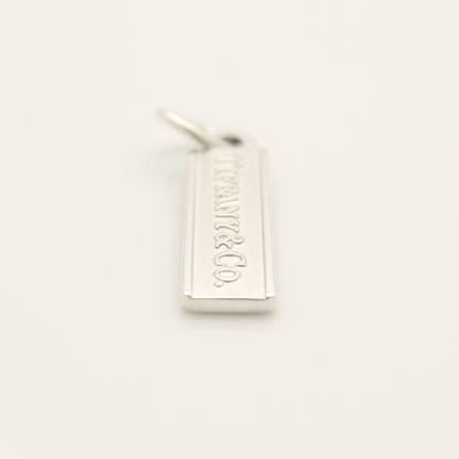 Tiffany & Co. Logo Bar Plate Necklace Pendant in Sterling Silver , Weight: 5.03g