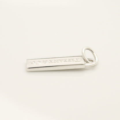 Tiffany & Co. Logo Bar Plate Necklace Pendant in Sterling Silver , Weight: 5.03g