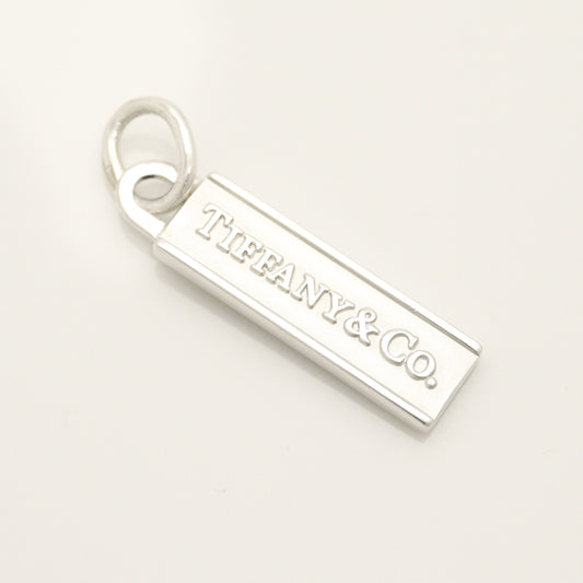 Tiffany & Co. Logo Bar Plate Necklace Pendant in Sterling Silver , Weight: 5.03g