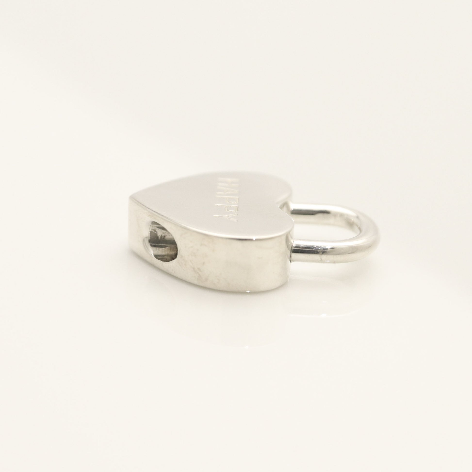 Tiffany & Co. Heart Lock HAPPY Charm, 925 Sterling Silver, 8.31g