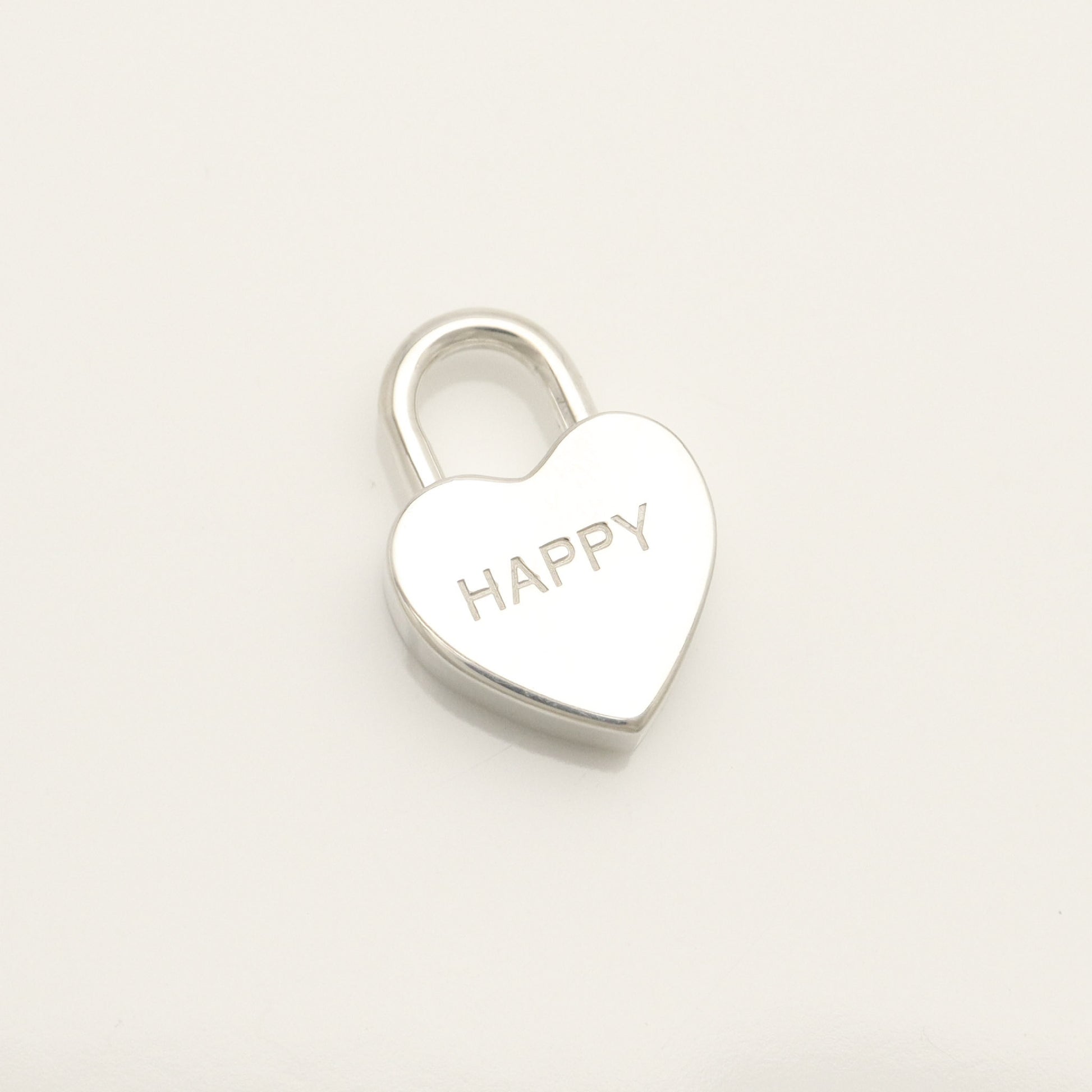 Tiffany & Co. Heart Lock HAPPY Charm, 925 Sterling Silver, 8.31g