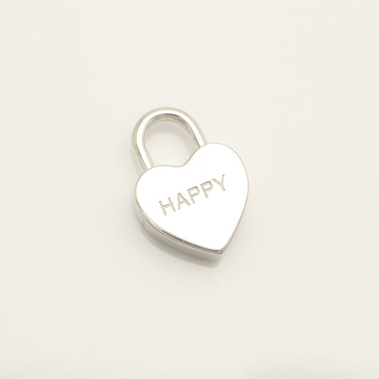 Tiffany & Co. Heart Lock HAPPY Charm, 925 Sterling Silver, 8.31g