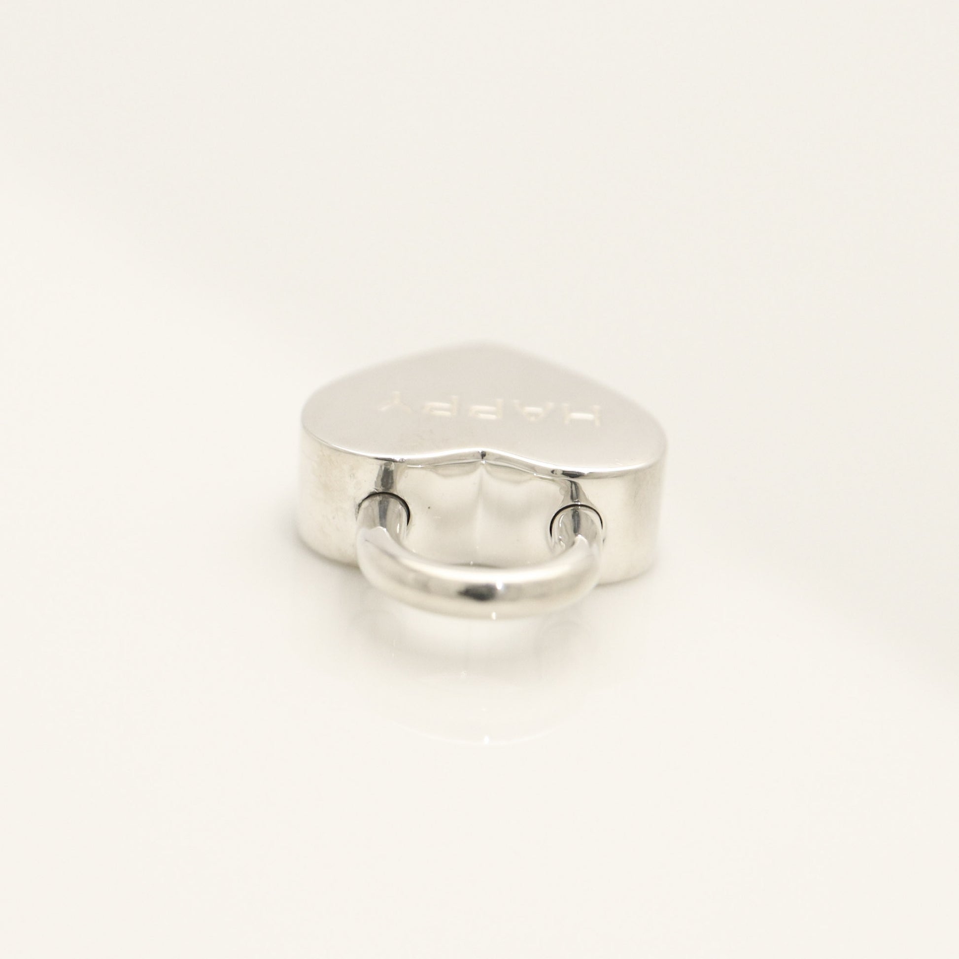 Tiffany & Co. Heart Lock HAPPY Charm, 925 Sterling Silver, 8.31g
