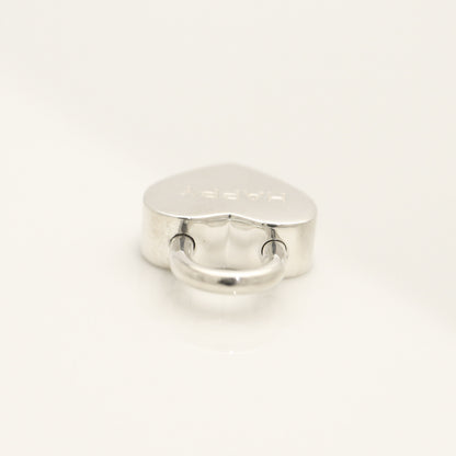 Tiffany & Co. Heart Lock HAPPY Charm, 925 Sterling Silver, 8.31g