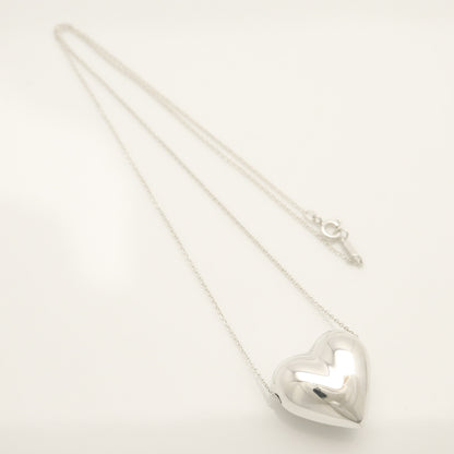 Tiffany & Co. Puff Heart Necklace Pendant, Sterling Silver , Weight: 11.96g