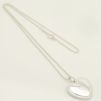 Tiffany & Co. LOVE Heart Bead Edge Necklace Pendant, 925 Sterling Silver, 7.48g