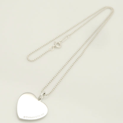 Tiffany & Co. LOVE Heart Bead Edge Necklace Pendant, 925 Sterling Silver, 7.48g