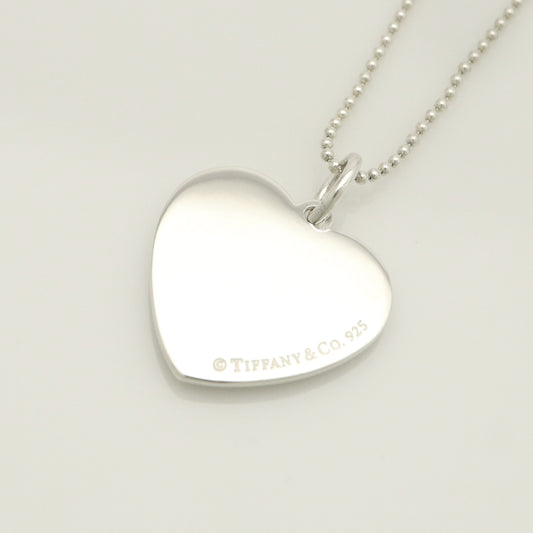 Tiffany & Co. LOVE Heart Bead Edge Necklace Pendant, 925 Sterling Silver, 7.48g