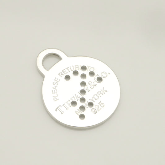 Tiffany & Co. Return to Tiffany Round Tag Arrow Punching Sagittarius Charm, 925 Sterling Silver, 8.20g
