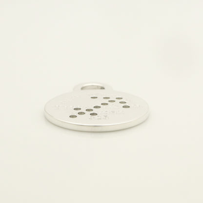 Tiffany & Co. Return to Tiffany Round Tag Arrow Punching Sagittarius Charm, 925 Sterling Silver, 8.20g
