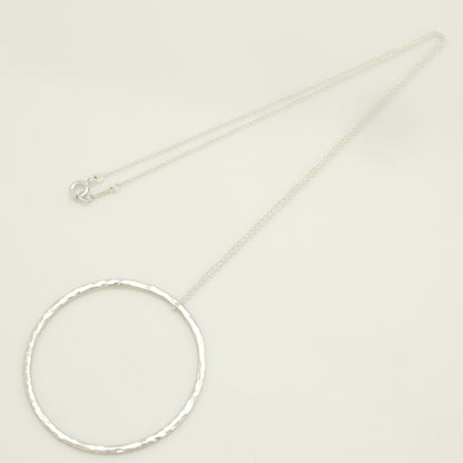 Tiffany & Co. TIFFANY & Co. Logo Barhamard Circle Necklace Pendant in Sterling Silver Weight: 3.02g
