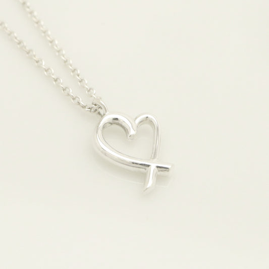 Tiffany & Co. Mini Loving Heart Necklace Pendant, 925 Sterling Silver, Weight 1.57g