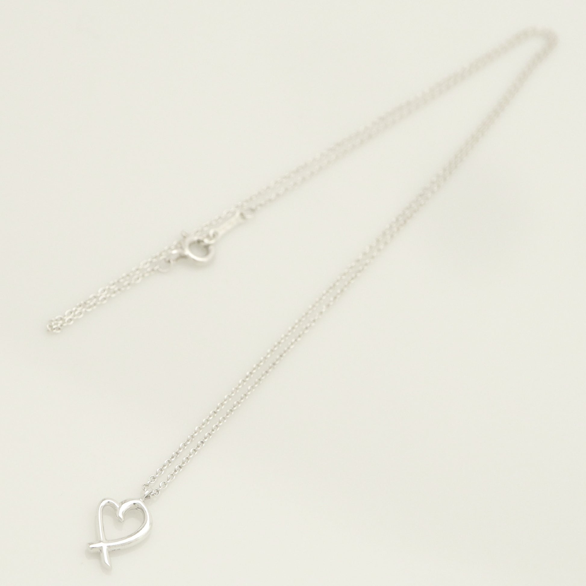 Tiffany & Co. Mini Loving Heart Necklace Pendant, 925 Sterling Silver, Weight 1.57g