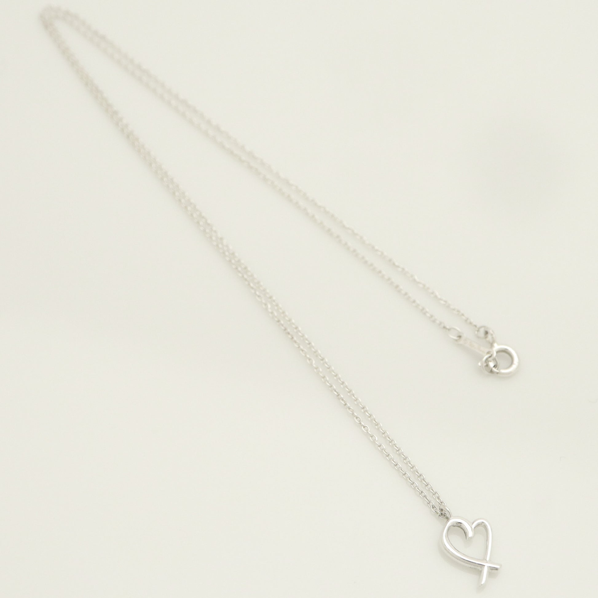 Tiffany & Co. Mini Loving Heart Necklace Pendant, 925 Sterling Silver, Weight 1.57g