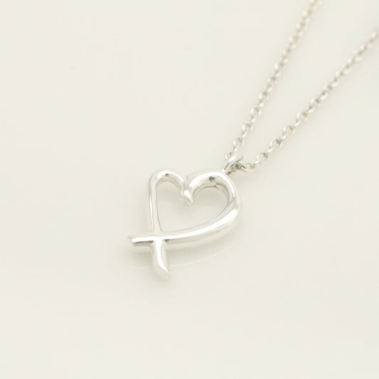 Tiffany & Co. Mini Loving Heart Necklace Pendant, 925 Sterling Silver, Weight 1.57g