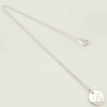 Tiffany & Co. Notes Letter Round Initial Y Disc Necklace in Sterling Silver - Weight: 3.01g