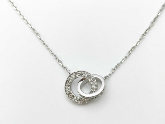Cartier Love Circle Diamond Necklace in WG Au750, 6.1g 