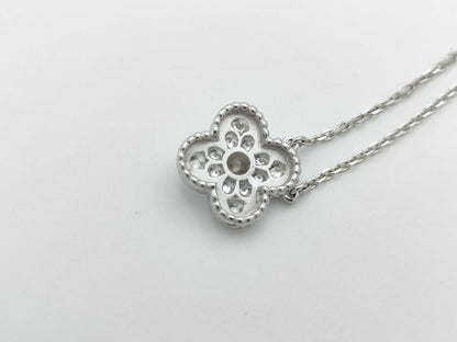 Van Cleef & Arpels Vintage Alhambra Diamond Necklace in 750 White Gold, 6.0g 