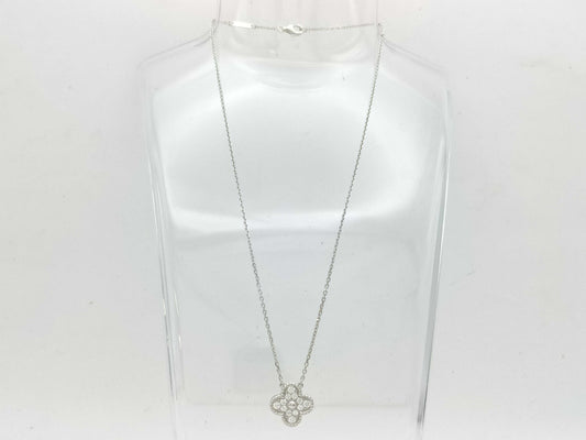 Van Cleef & Arpels Vintage Alhambra Diamond Necklace in 750 White Gold, 6.0g 