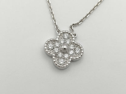 Van Cleef & Arpels Vintage Alhambra Diamond Necklace in 750 White Gold, 6.0g 
