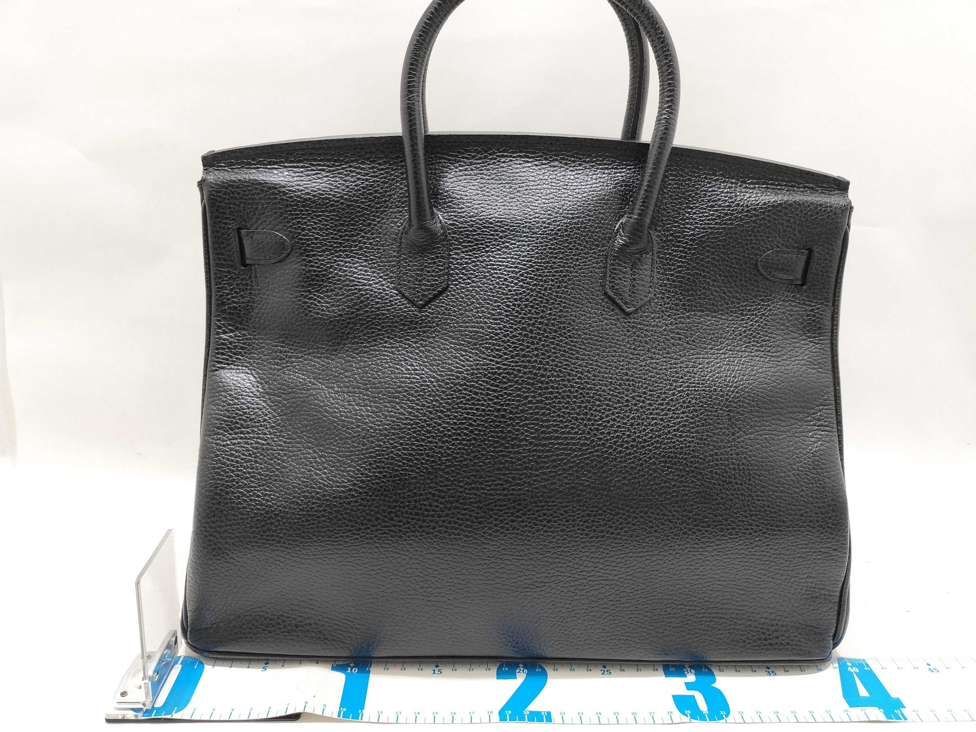 High-class Birkin-style bag, black handbag