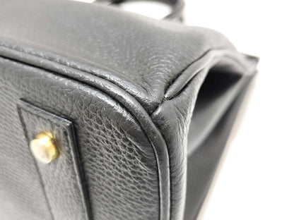 High-class Birkin-style bag, black handbag