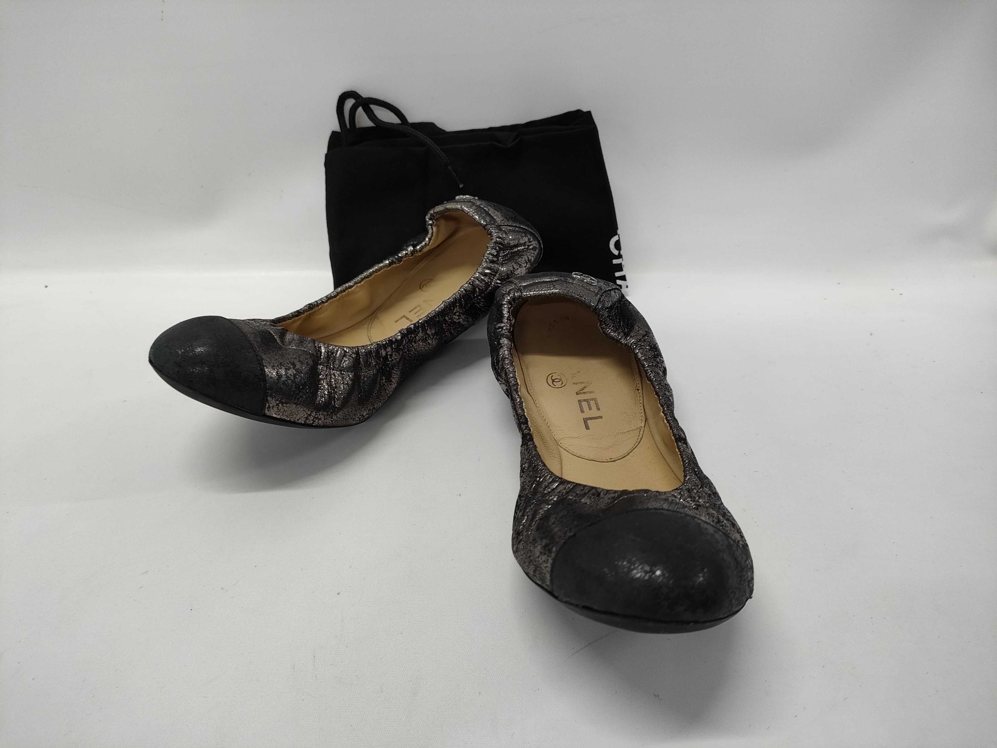 CHANEL Coco Mark Leather Ballet Flats Size 35 Other Shoes