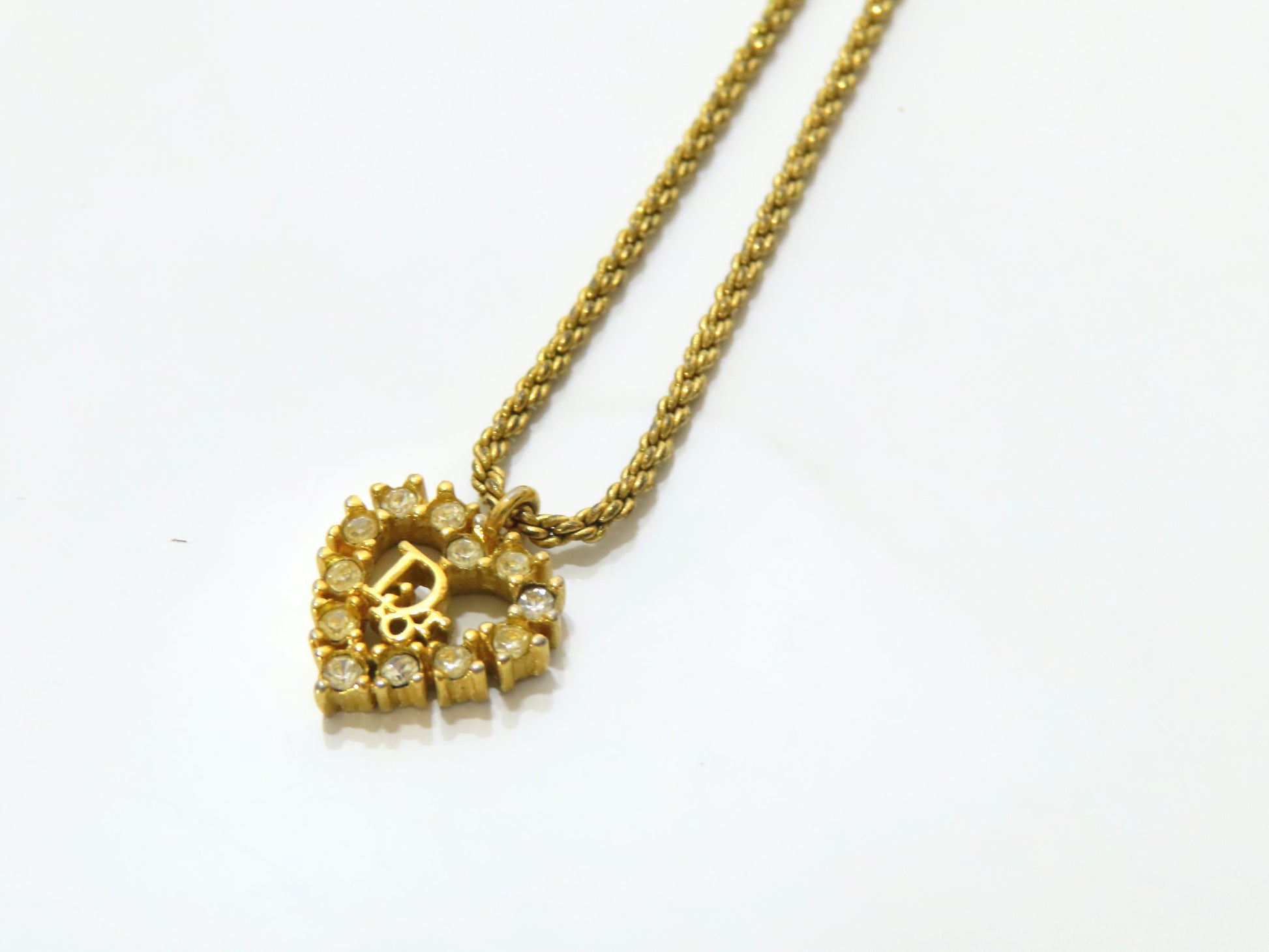 Christian Dior Gold Rhinestone Necklace
