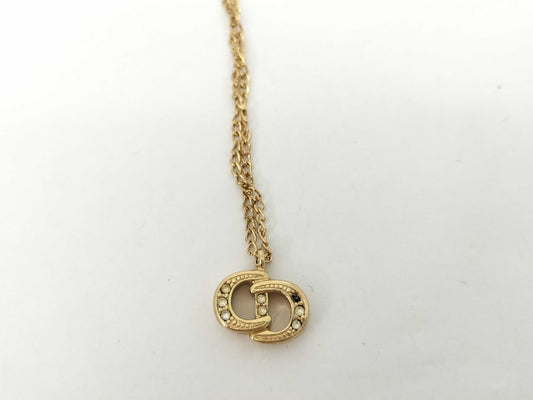 Dior Gold CD Logo Necklace with Non-Original Chain