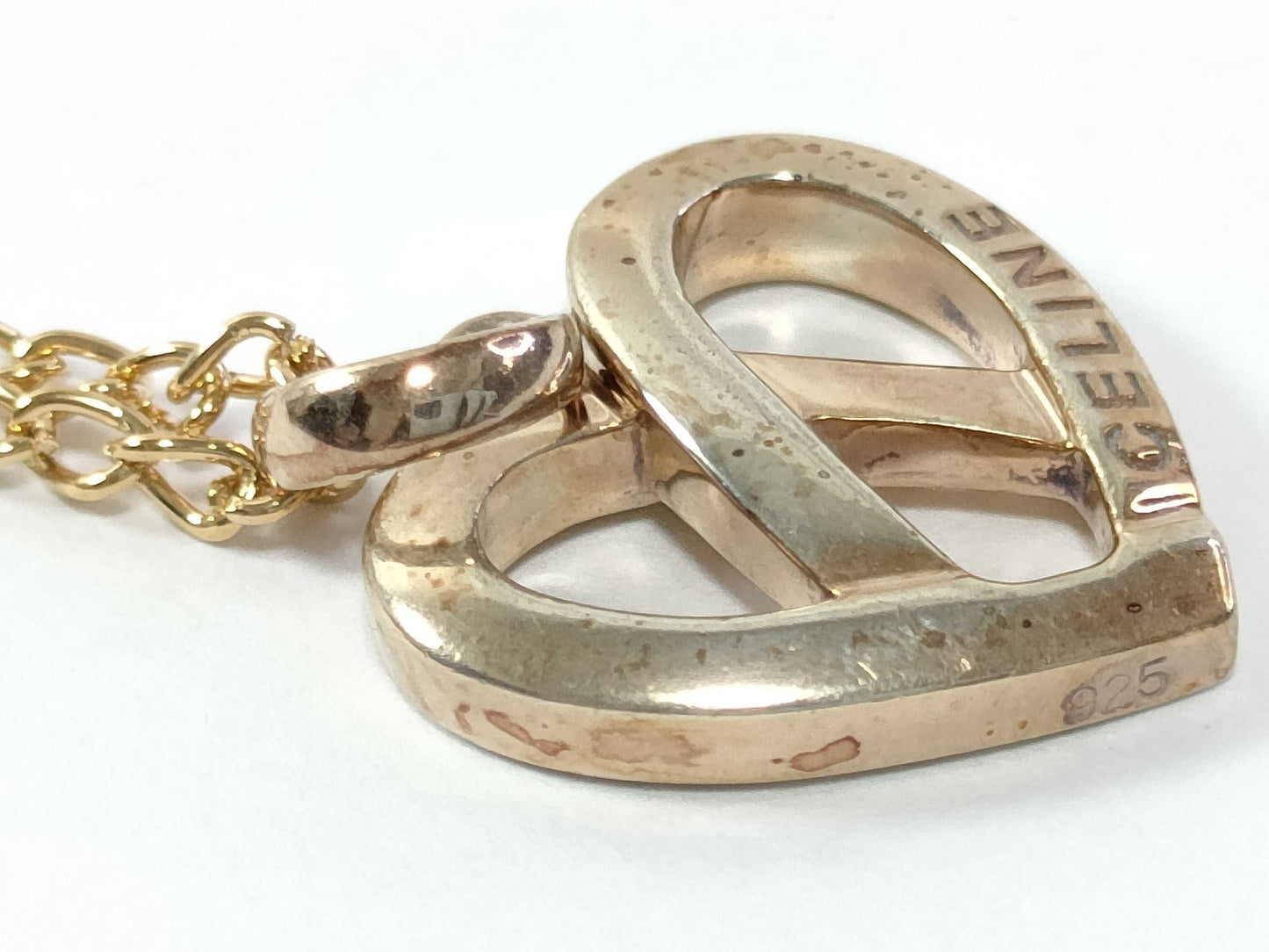 CELINE Heart Necklace Gold Non-Original Chain Necklace