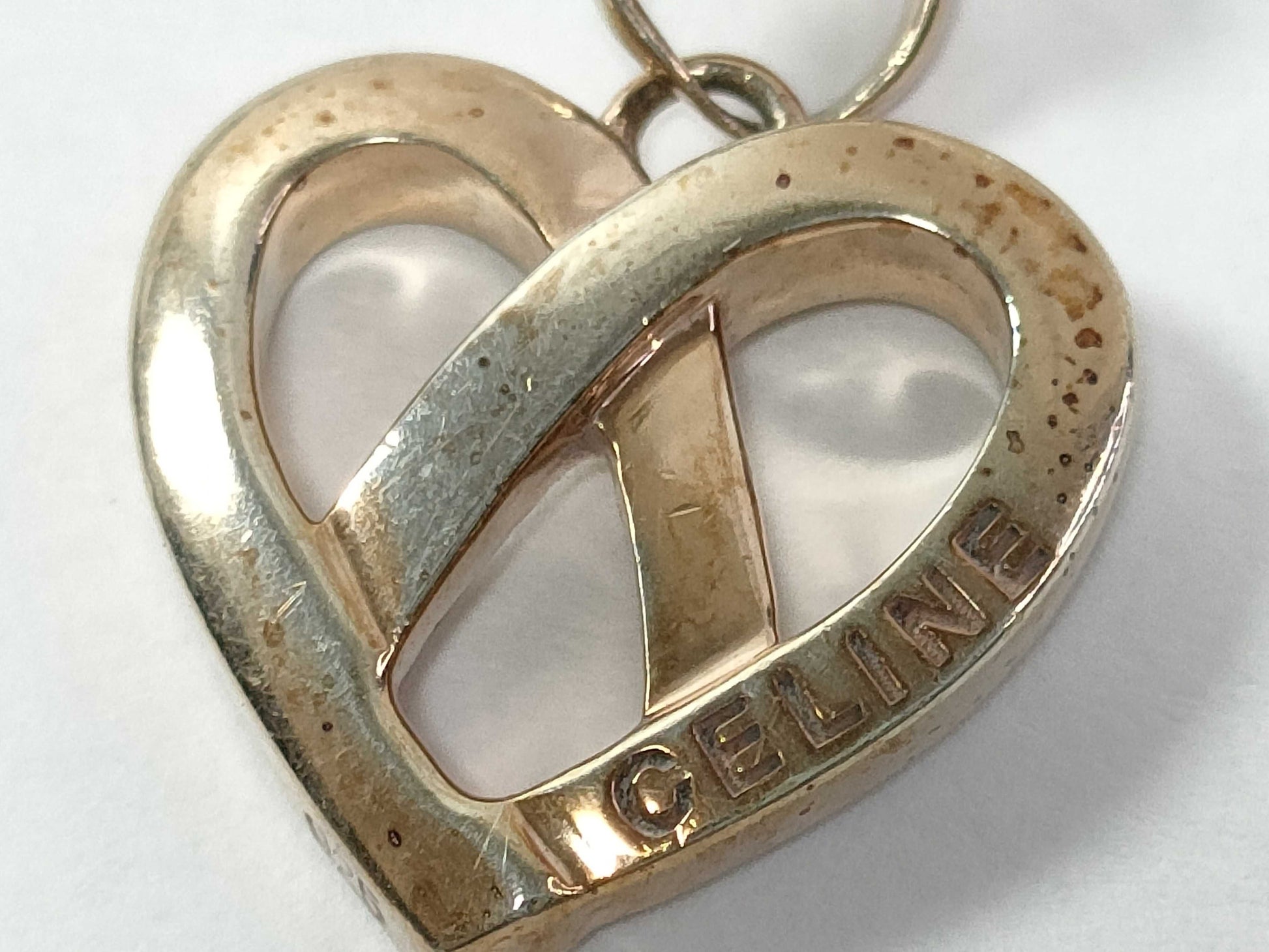 CELINE Heart Necklace Gold Non-Original Chain Necklace