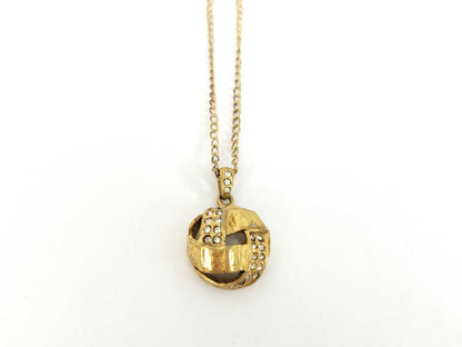 Yves Saint Laurent Yves Saint Laurent Gold Rhinestone Necklace with Non-Original Chain