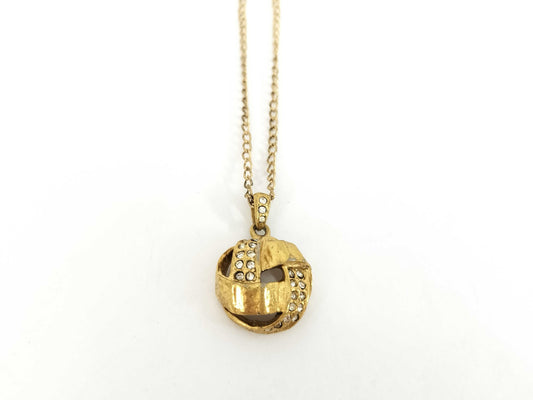Yves Saint Laurent Yves Saint Laurent Gold Rhinestone Necklace with Non-Original Chain