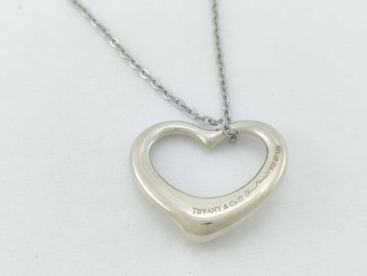 Tiffany & Co. Tiffany Necklace Open Heart 925 Non-Original Chain Necklace