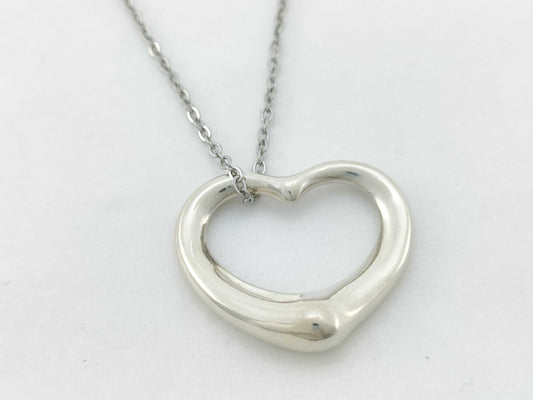 Tiffany & Co. Tiffany Necklace Open Heart 925 Non-Original Chain Necklace