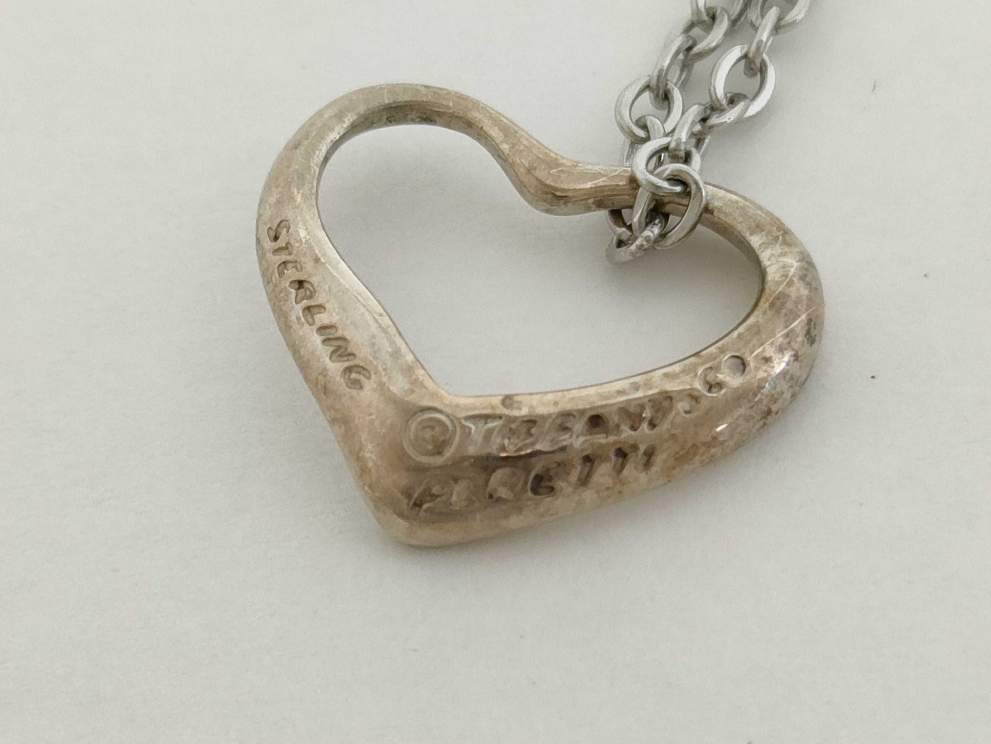 Tiffany & Co. Open Heart Tiffany Necklace Open Heart 925 Non-Original Chain Necklace