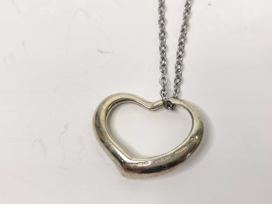 Tiffany & Co. Open Heart Tiffany Necklace Open Heart 925 Non-Original Chain Necklace